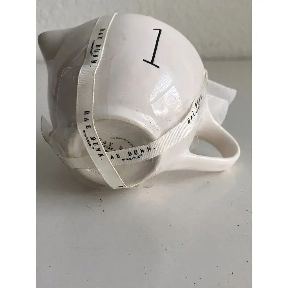 Rae Dunn White Tea Cup Measuring Cups With Cute Handle 4 Piece Set New with Tags